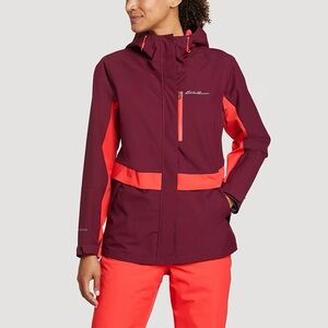 Eddie Bauer Women’s Funski Waterproof Ski Snow Shell Jacket Outdoor in Red L